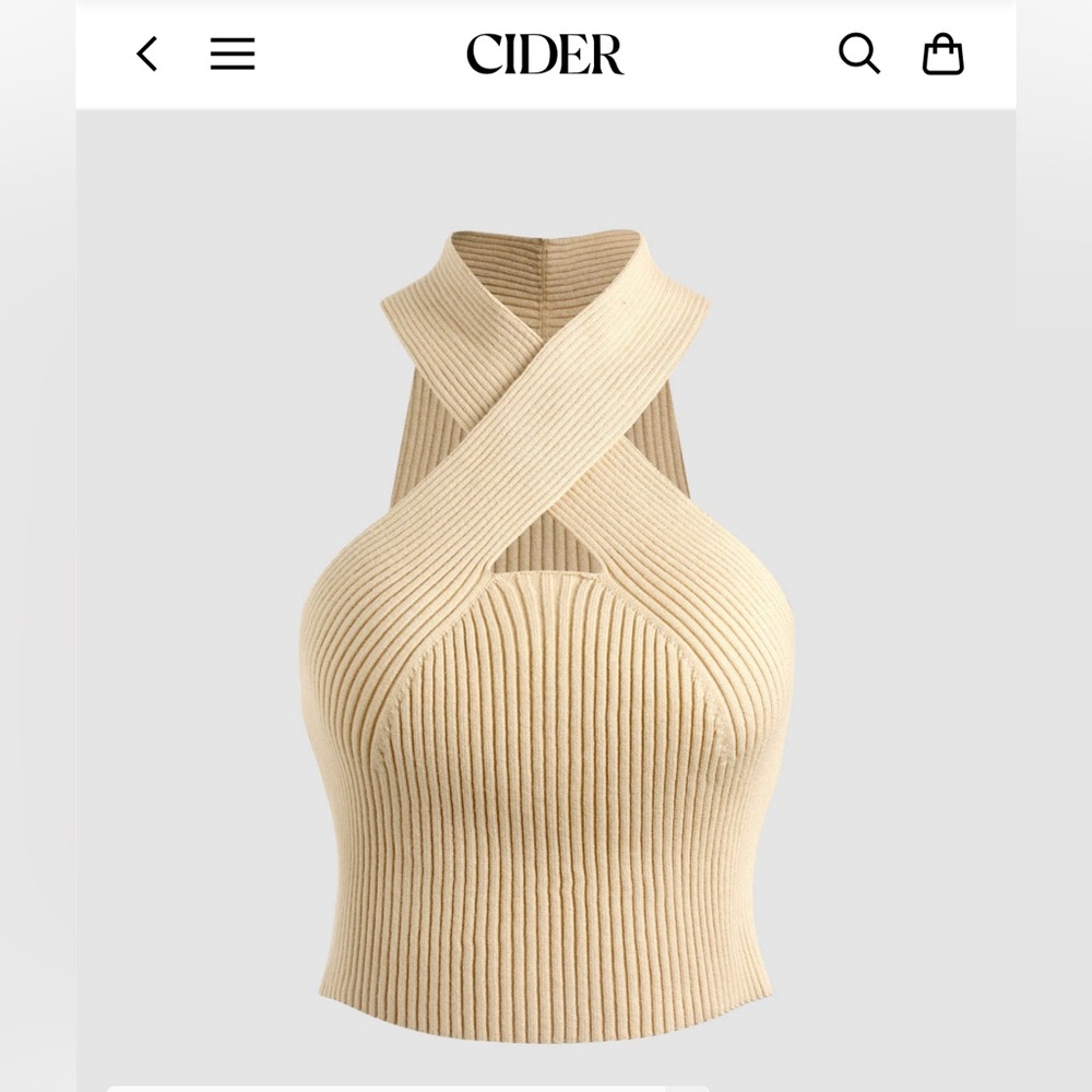 Ribbed Tan Sleeveless Top